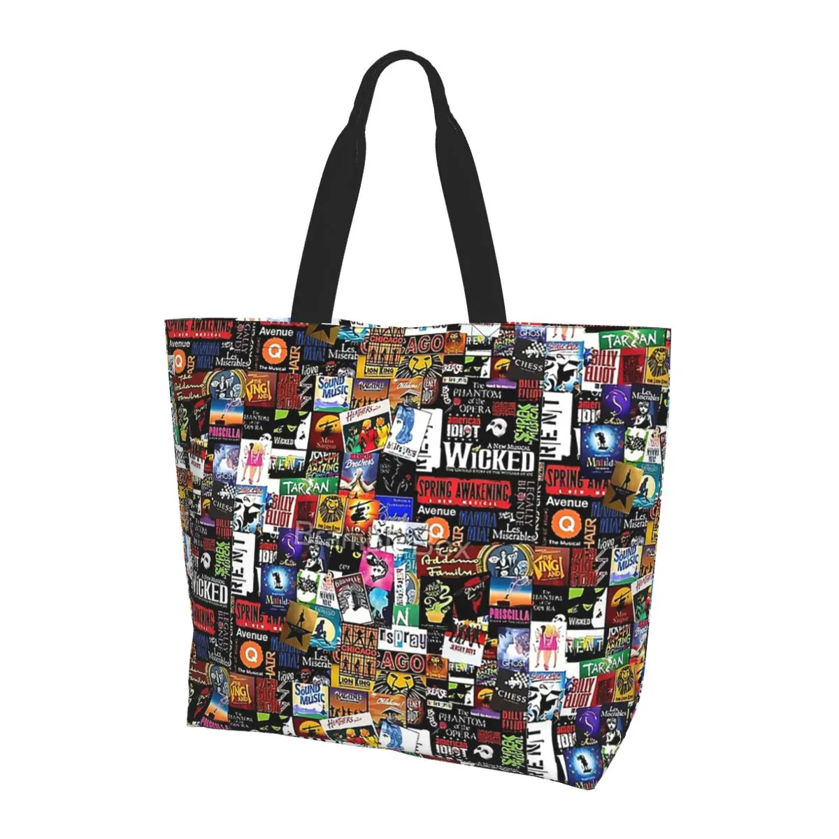 

Collage II Музыкальная сумка-тоут для покупок Холщовая сумка на плечо большой вместимости Сумка-шоппер для продуктов для женщин