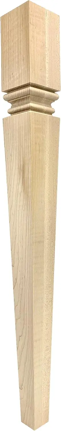 

Highland Manor Wood Products Modern Square Meridian Island Leg - 34 1/2" Tall x 3 1/2" Wide - Unfinished Wooden Leg for Kitchen