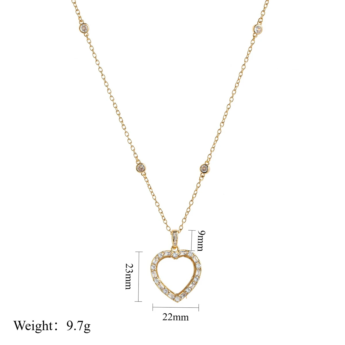 Neues Produkt: Runde herzförmige Halskette mit Diamantbesetzter Glaskassette, DIY-Blumen-Ballett-Accessoires, buntes Muttertagsgeschenk – Detail 6