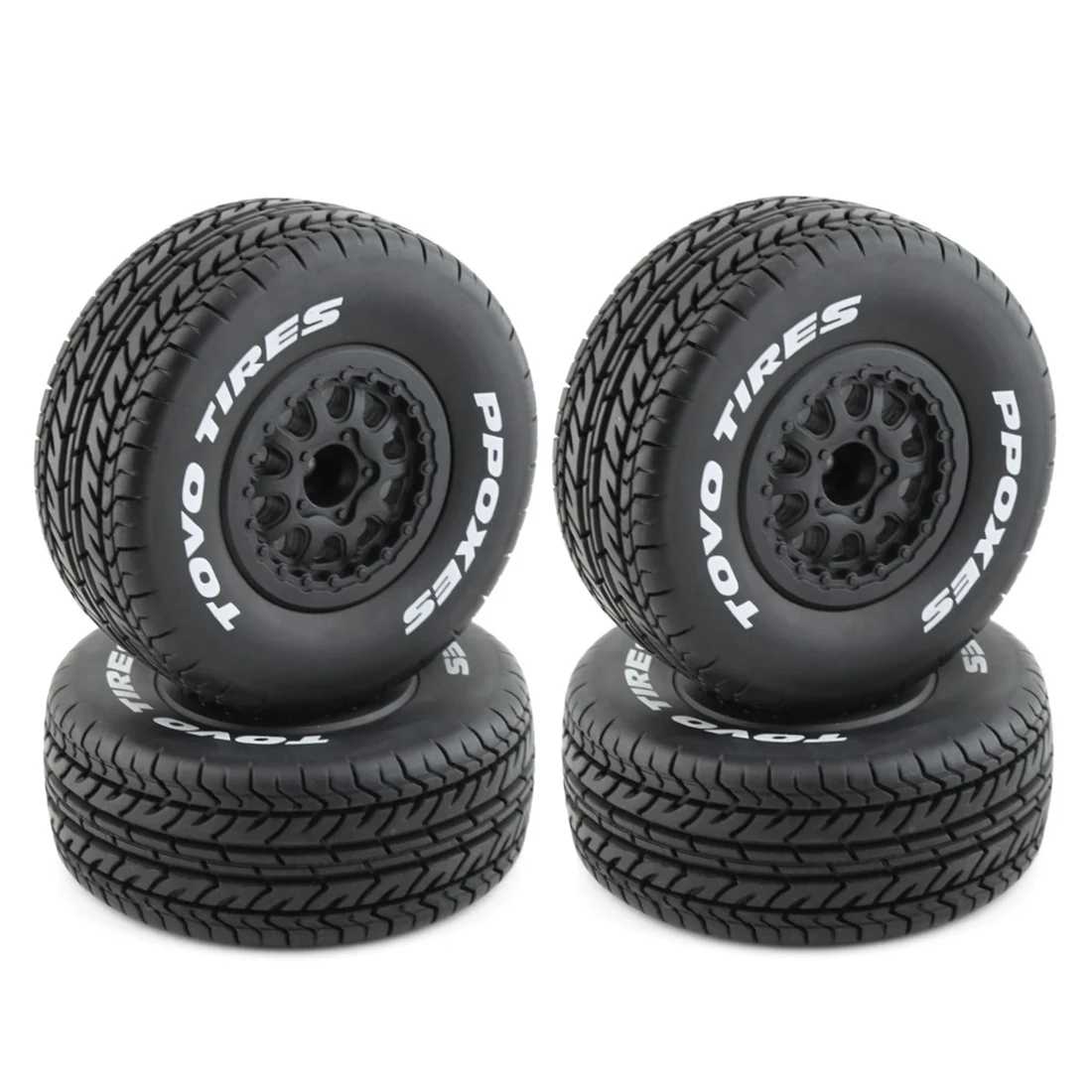 4Pcs 112mm 1/10 Short Course Truck Tire Tyres Wheel with 12mm Hex for Traxxas Slash Arrma SENTON VKAR 10SC HPI RC