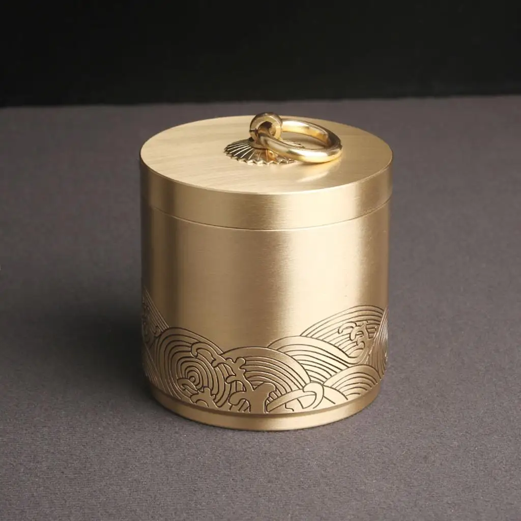 Brass Ashtray with Lid Decoration Windproof Creative for Living Room Home Tabletop