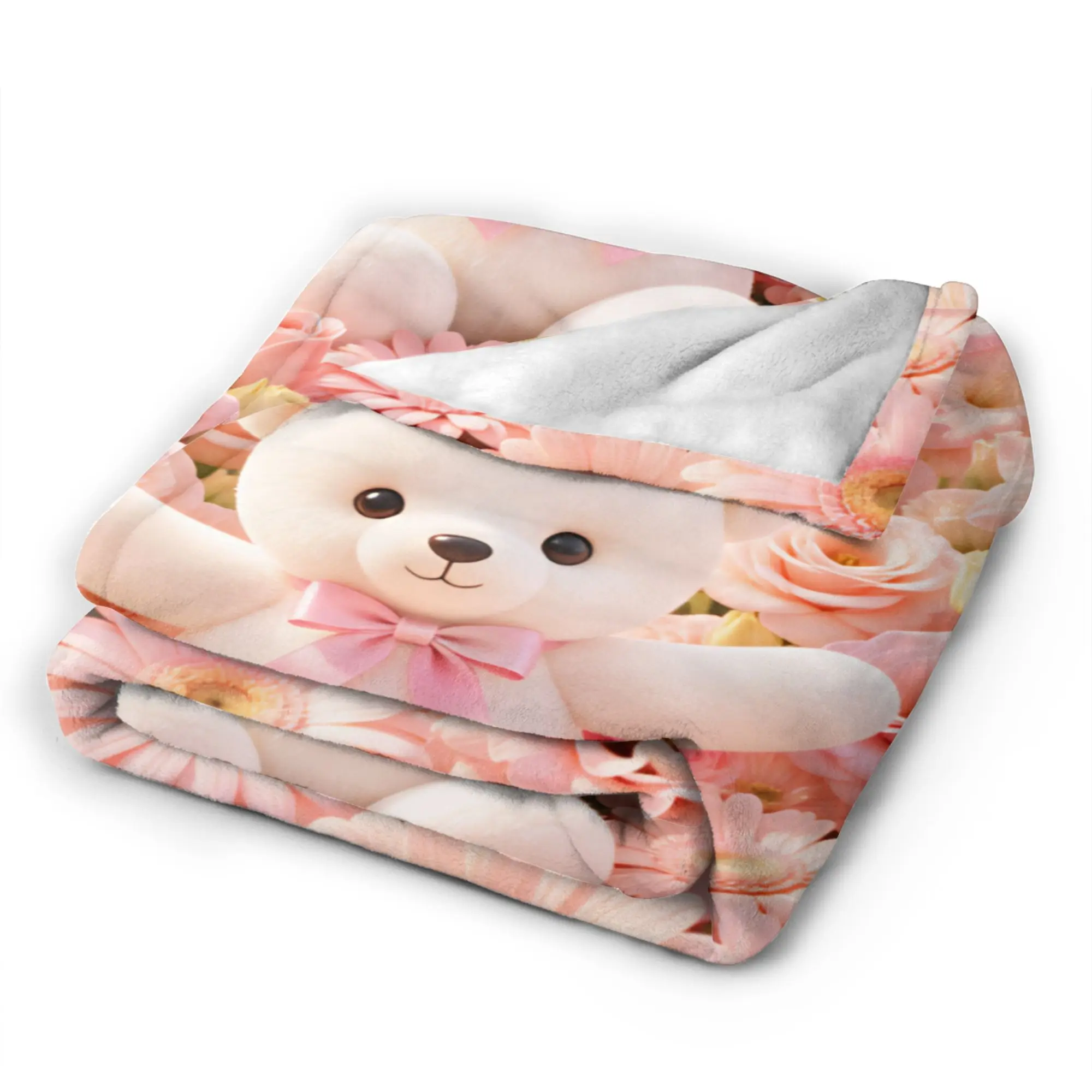 3D Fluffy Teddy Bear Throw Blanket Warm Trend Blanket  For Living Room Picnic Flannel Bedspread Bed Cover