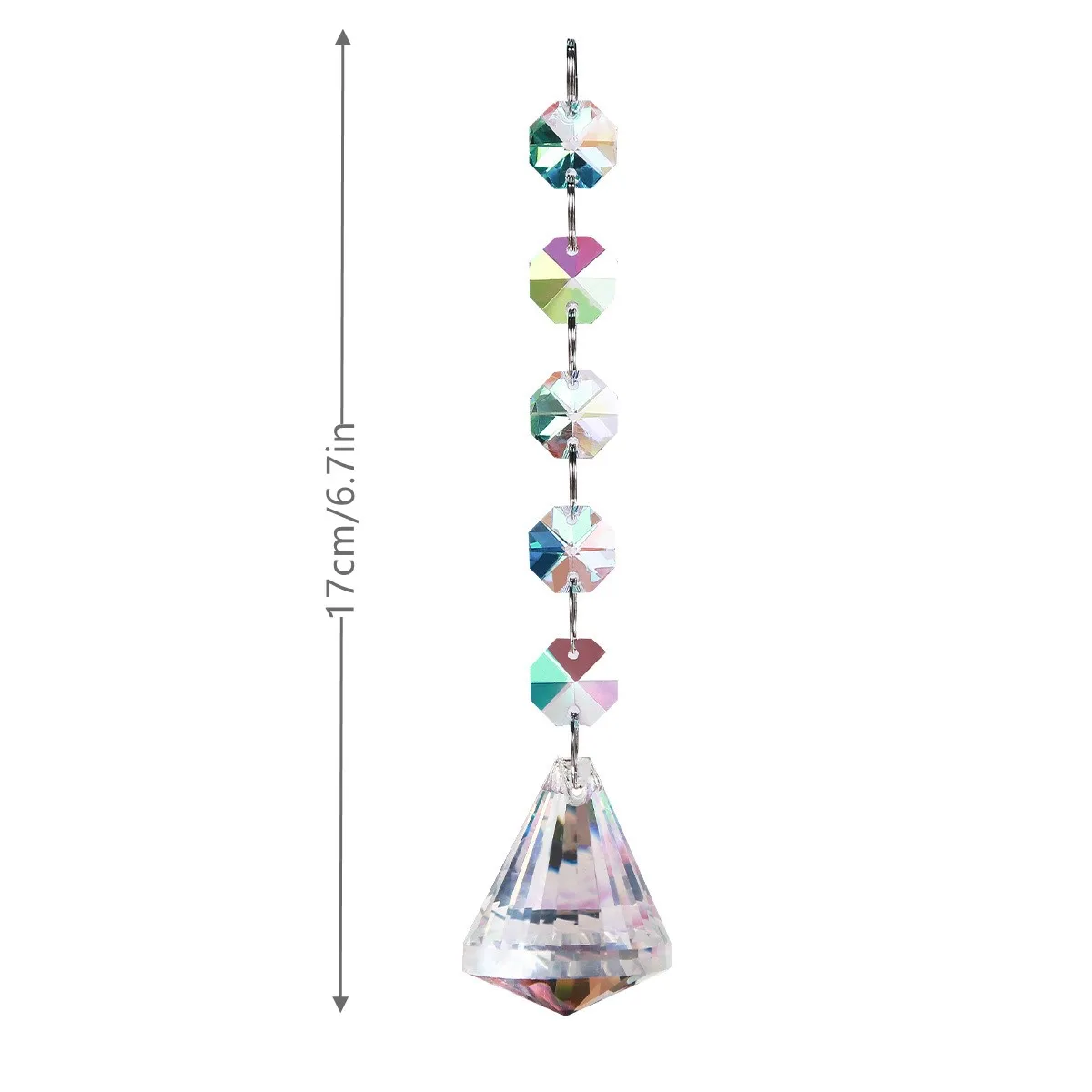 1PCs Suncatchers AB Color K9 Crystal Hanging Pendant Garden Decoration Rainbow Maker For Windows Door Sun Catcher 17cm/6.7inch