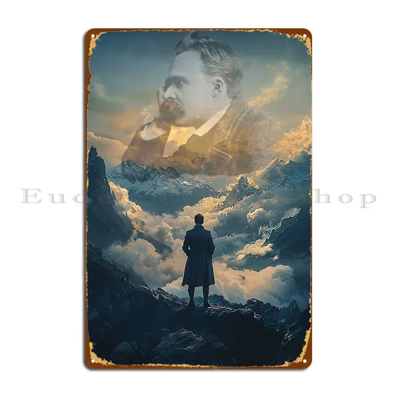 Nietzsche Metal Plaque Poster Garage Club Club Wall Decor Printed Tin Sign Poster