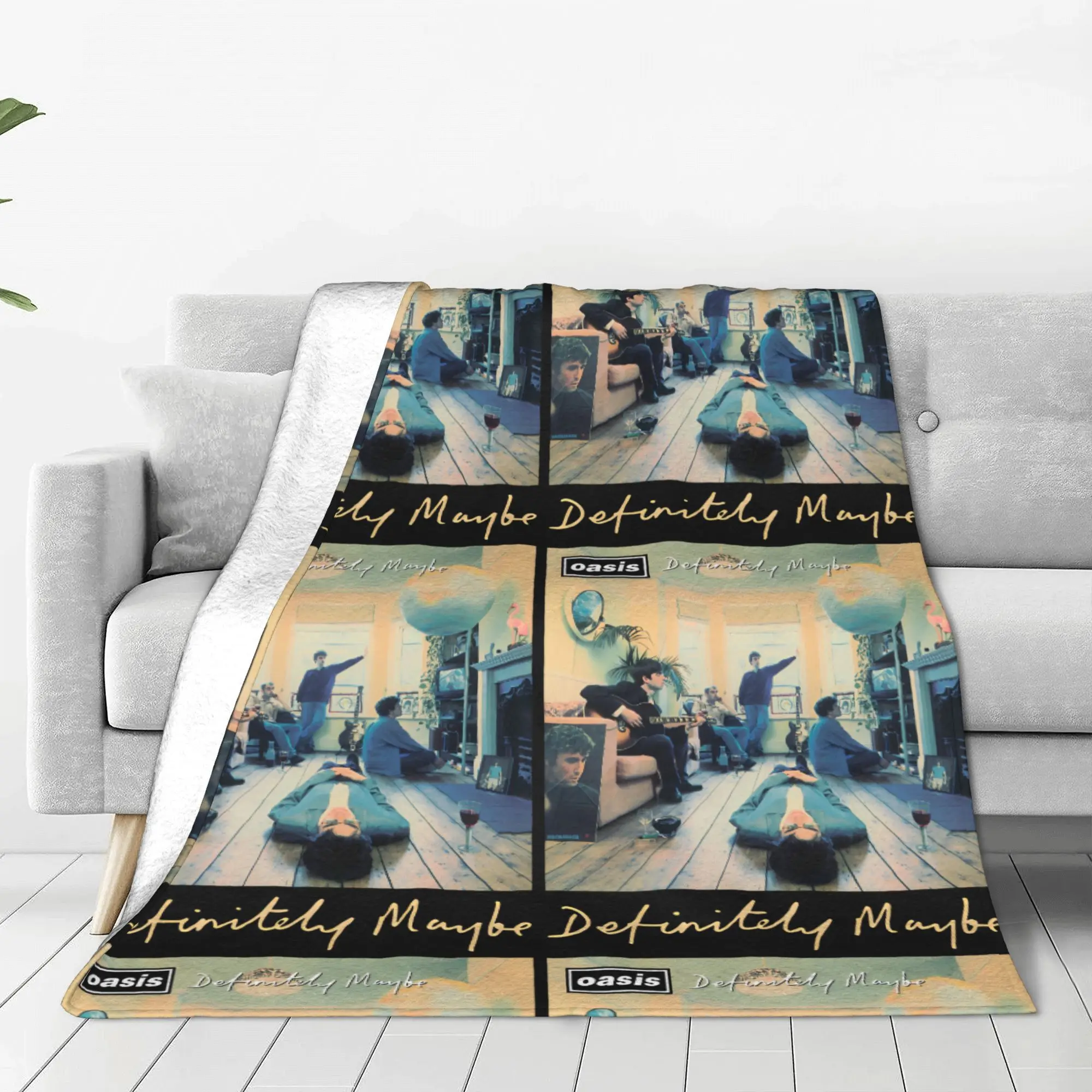 Definitely Maybe Rock Band British Music  Blankets Coral Fleece Plush O-Oasis  Throw Blankets for Car Sofa Couch Bedroom Quilt