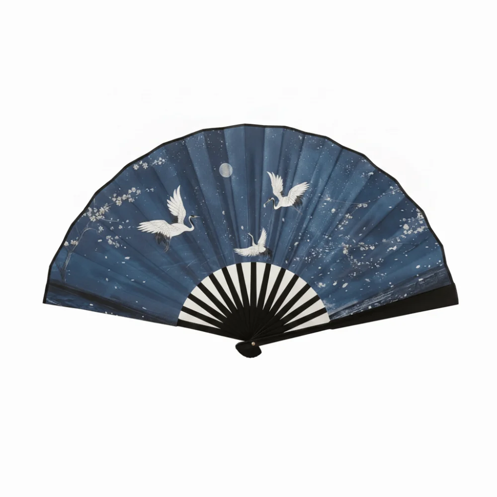 Decoration Collapsible Hand Fan Chinese Style Home Ornaments Ancient-style Folding Fan Cloth Flower Dancing Hand Fan