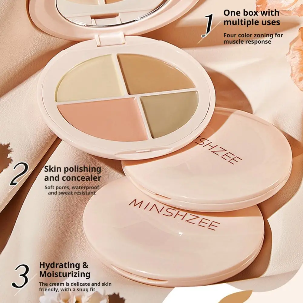 Face 4/3 Color Concealer Palette Moisturizing Concealer For Dark Circles,Brightening,Multi-Color Contouring,Foundation Cream