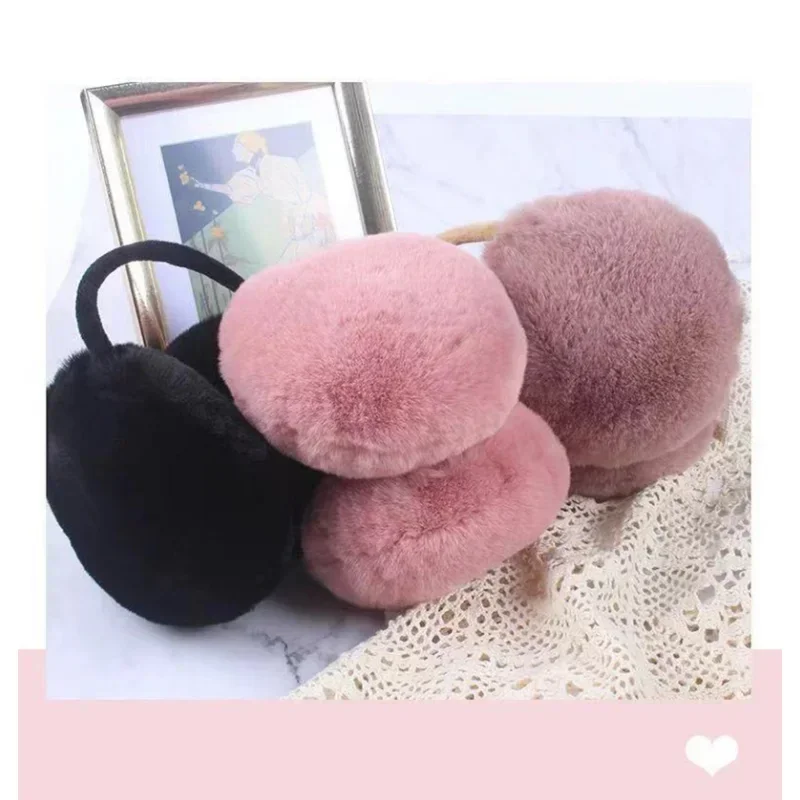 New Winter  Natural 100%  Fur Earmuffs Women Fashion Men Warm  Real Fur Earmuffs Children Ear Cover Fur Earlap Girl