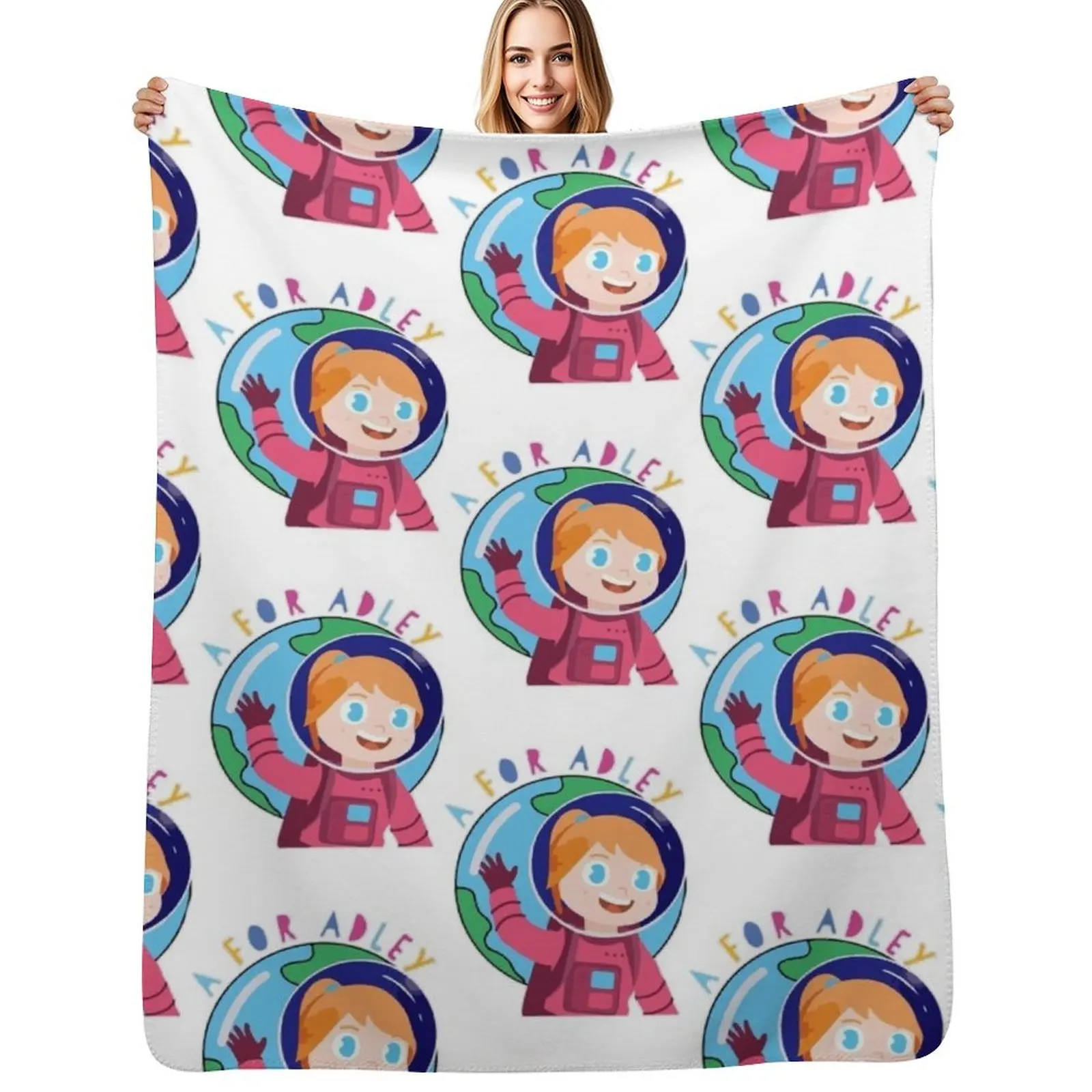 

funny girl adley Kids T-Shirt Throw Blanket Hairy Flannel Summer Thins Blankets