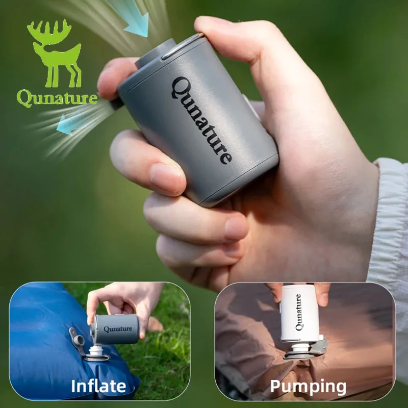 Qunature Outdoor Electric Air Pump Multifunctional Mini Portable Camping Air Bed Swimming Ring Inflatable Air Pump Accessories