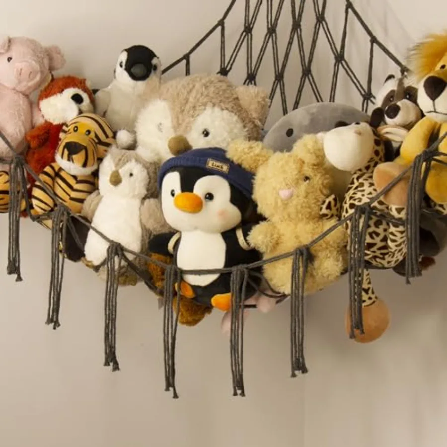 Stuffed Animals Hammock Net Corner-Hanging Stuff Animal Toy Storage Organizer for Plush Plushie Room Bedroom Nursery Decor Toy - view 6