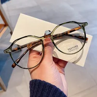 Montura de gafas con bloqueo de luz azul, monturas de vidrio de forma redonda de estilo moderno para hombres y mujeres, Material TR90, vidrio femenino