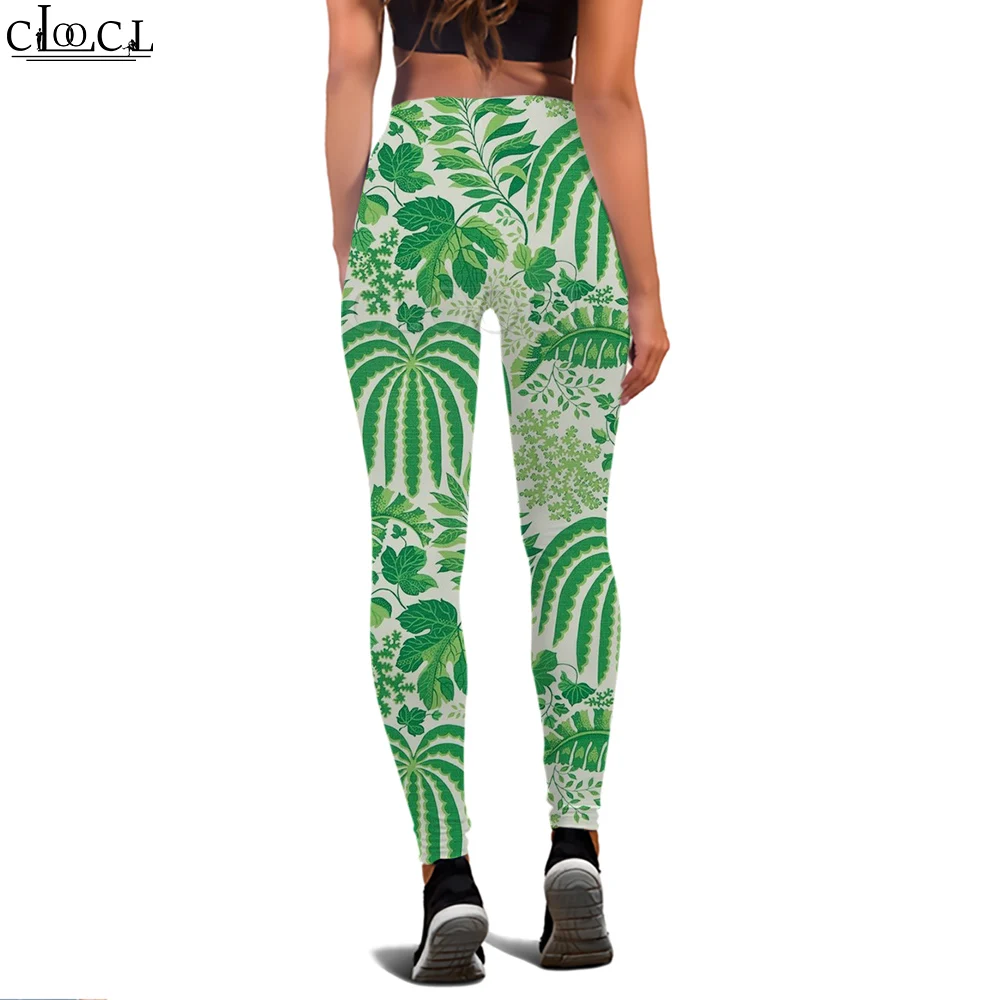 CLOOCL Moda Donna Legging Foresta pluviale Foglie Modello 3D Stampato Pantaloni casual Leggings a vita alta Pantaloni yoga sexy elasticizzati