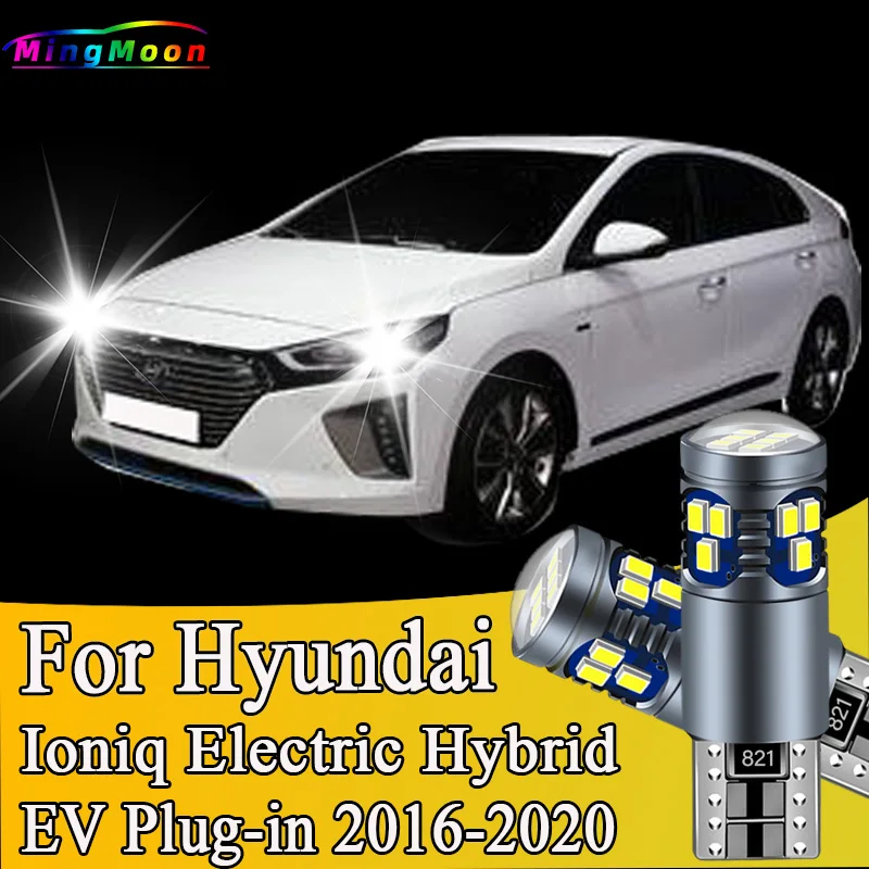 2Pcs T10 LED Bulbs  Interior Lamp For Hyundai Ioniq Electric Hybrid EV Plug-in 2016 2017 2018 2019 2020 Car License Plate Lights