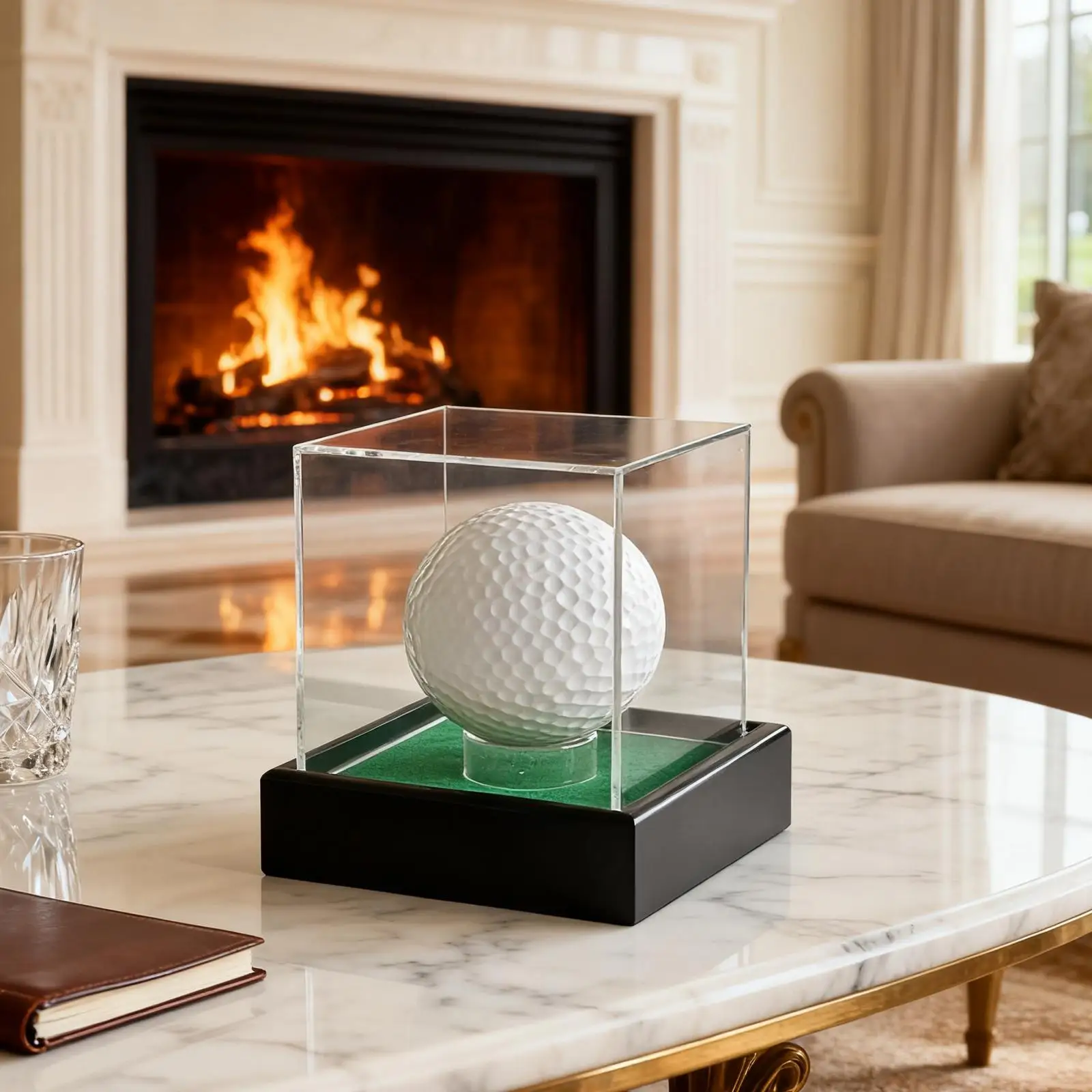 Immagine 5: Vetrina per palline da golf con base porta cubo acrilico multiuso antipolvere