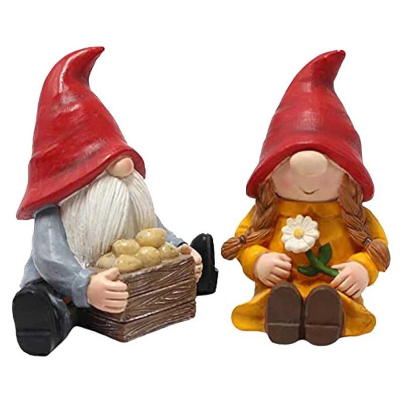 Potato Dwarf Resin Ornaments,Micro-Landscapes, Flowerpot Balcony Elves, Garden Decoration Ornaments