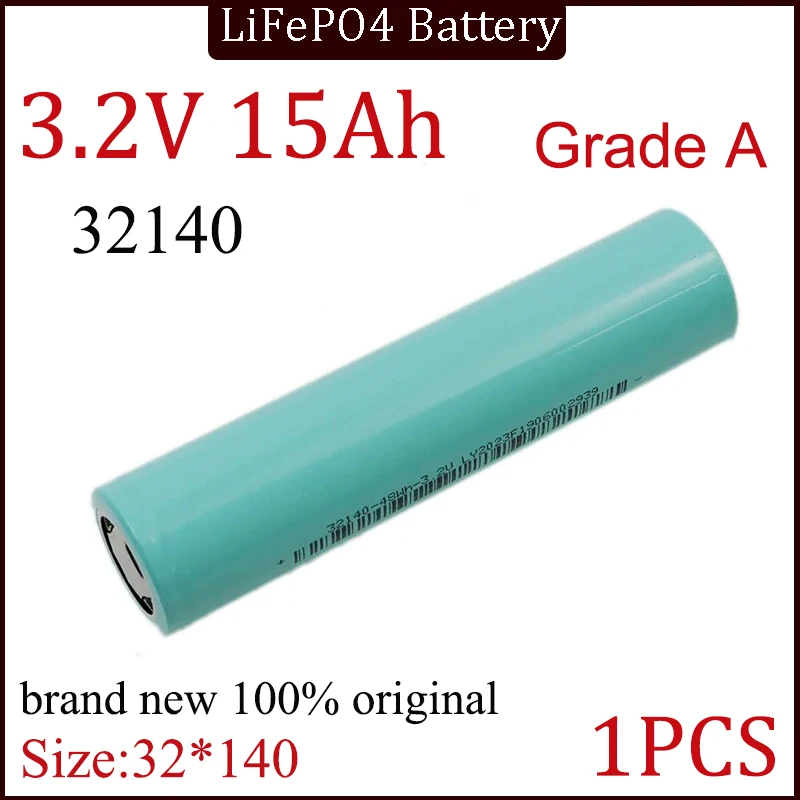 1 szt. Akumulator LiFePO4, falownik 3.2V, 32140, 15Ah, DIY, 4S, 8s, 12V, 24V, pojazd elektryczny, podróż, kemping, klasa A