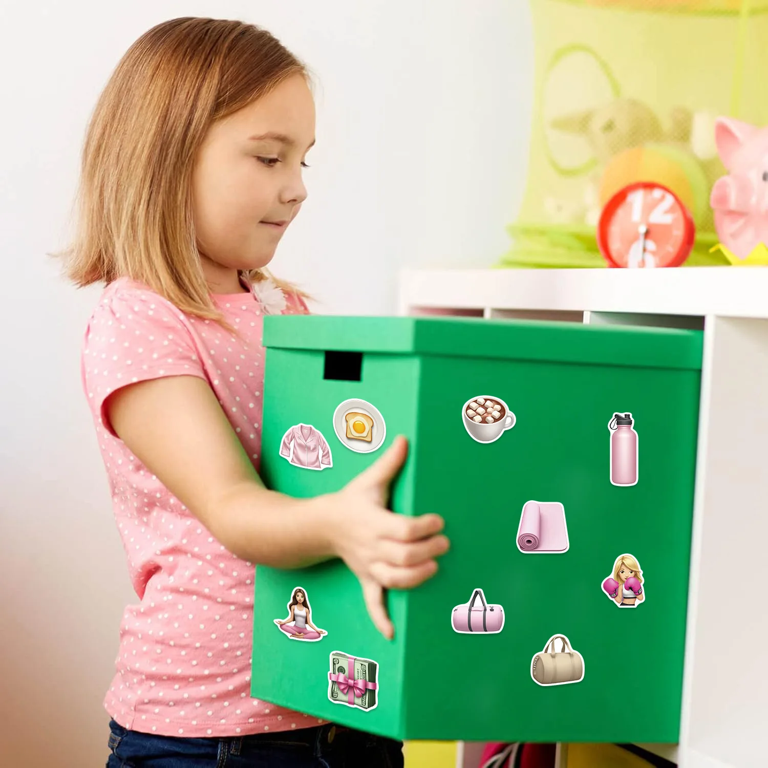 50/100 قطعة الوردي فتاة شابة ممارسة الكتابة على الجدران ملصق الأمتعة الغيتار ديكور مائي الهاتف المحمول دفتر مقاوم للماء بولي كلوريد الفينيل ملصق #4