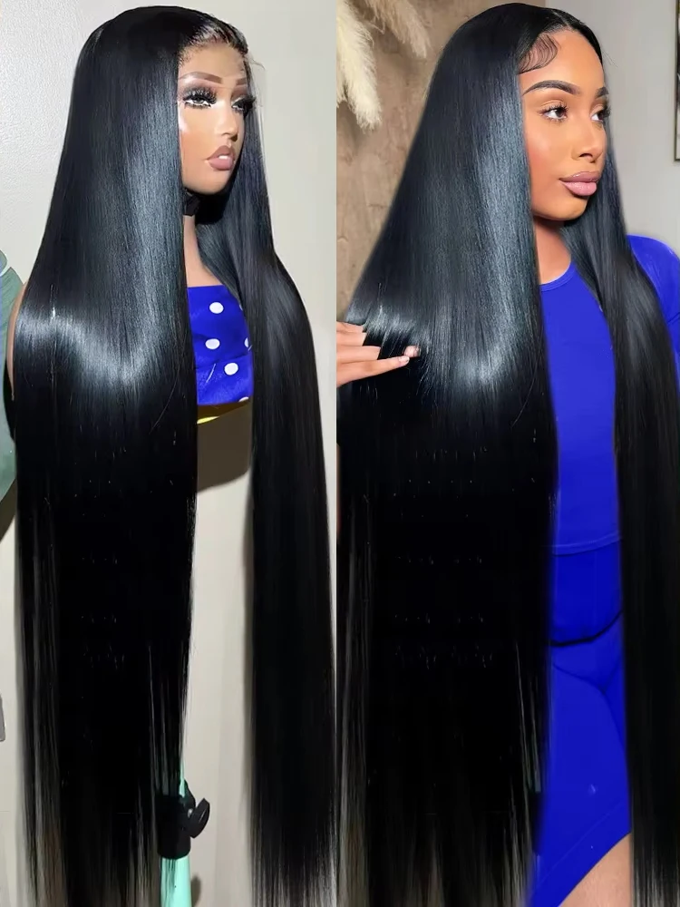 

40Inch 13x4 13x6 HD Transparent Lace Front Wigs Bone Straight 360 Full Lace Malaysian Glueless Wigs Human Hair For Women 250%