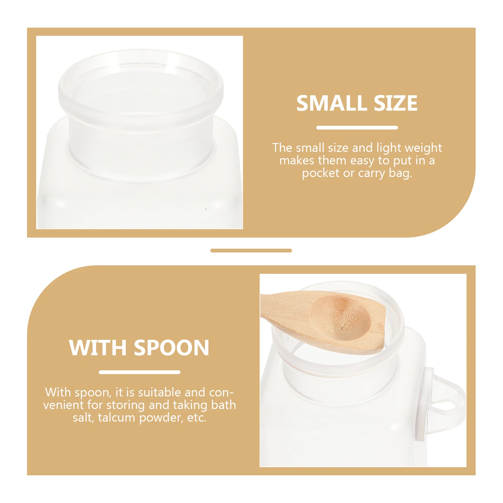 

6pcs Bath Salt Bottles Portable Powder Containers Refillable Travel Jars Empty Storage for Mask Talcum Personal Care Beauty