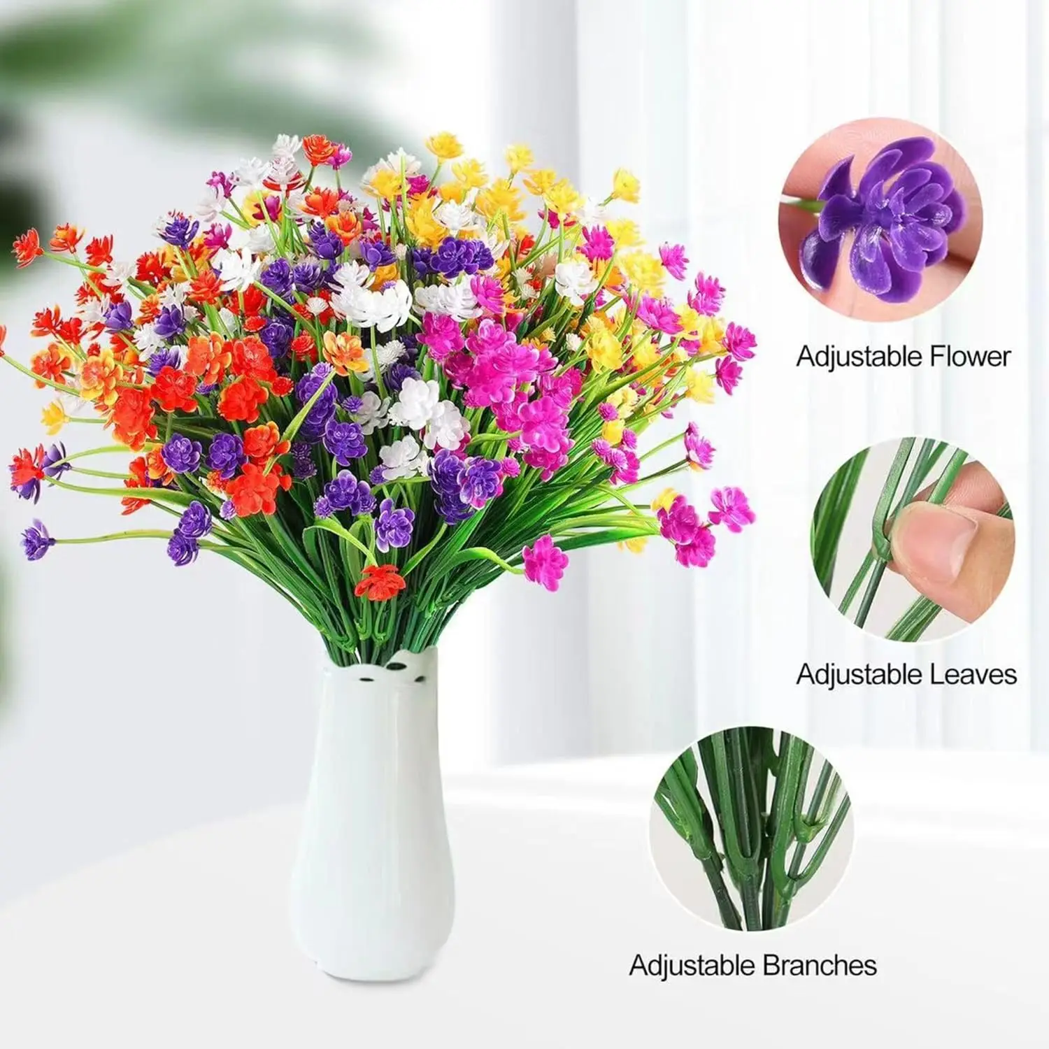 

UV Resistant Artificial Flowers for Outdoors - Faux Plastic Daffodils, Fake Flowers for Spring Planters, Front Porch, Backyard,