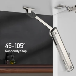 Heavy-duty hydraulic cabinet hinges up and over door stop at will support rod pneumatic pneumatic rod spring support