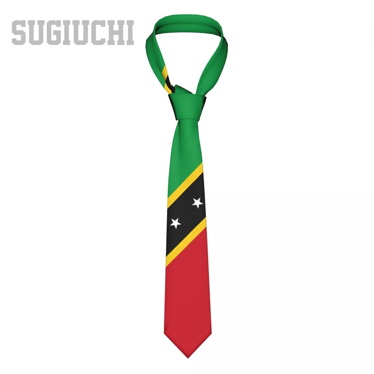 Saint Kitts And Nevis Flag Emblem Men Women Neck Ties Casual Plaid Tie Suits Slim Wedding Party Business Necktie Gravatas