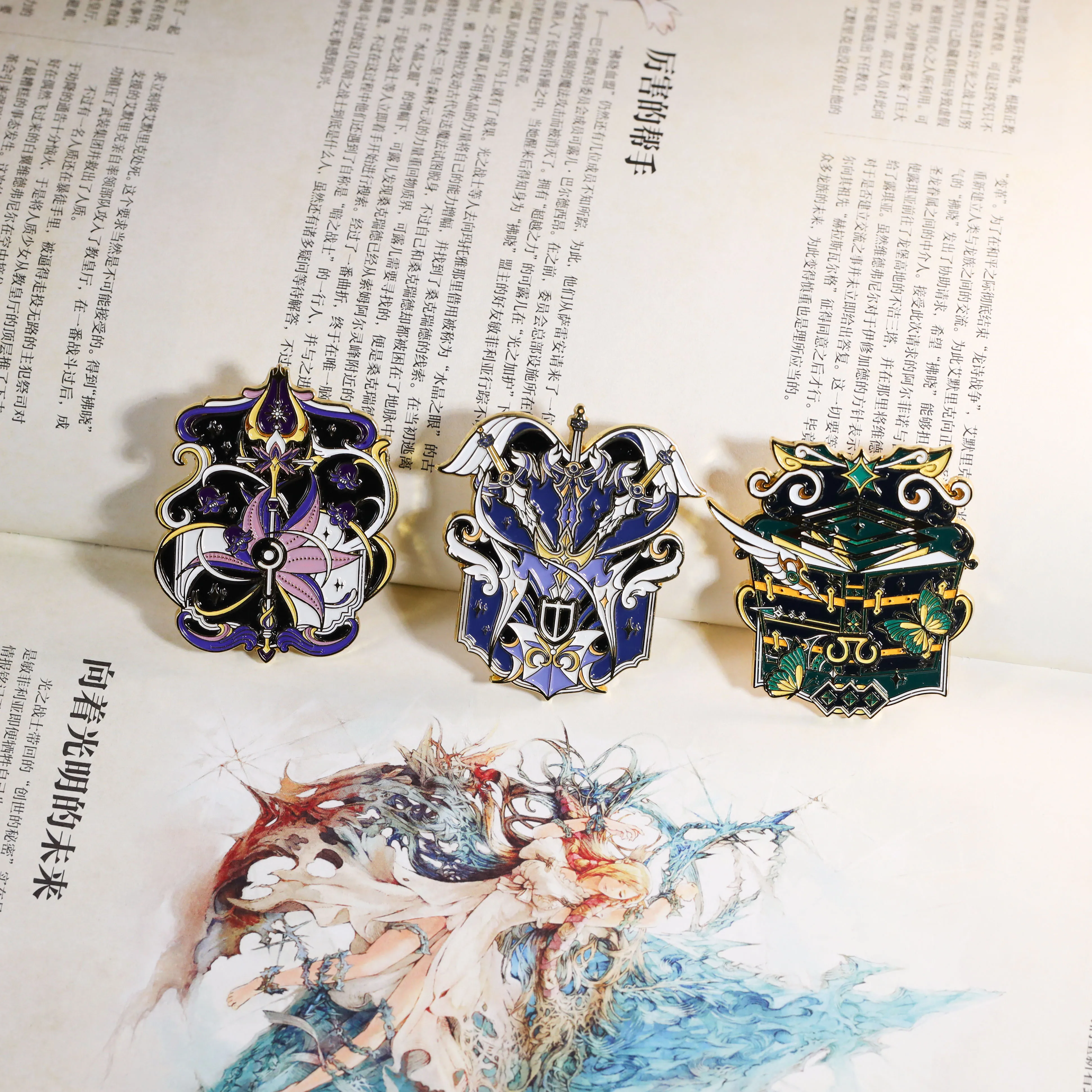 Game Final Fantasy XIV Metal Badge Career Enamel Brooch Pins Clothes Bag Decor Cosplay Accessories Fans Collect Gifts