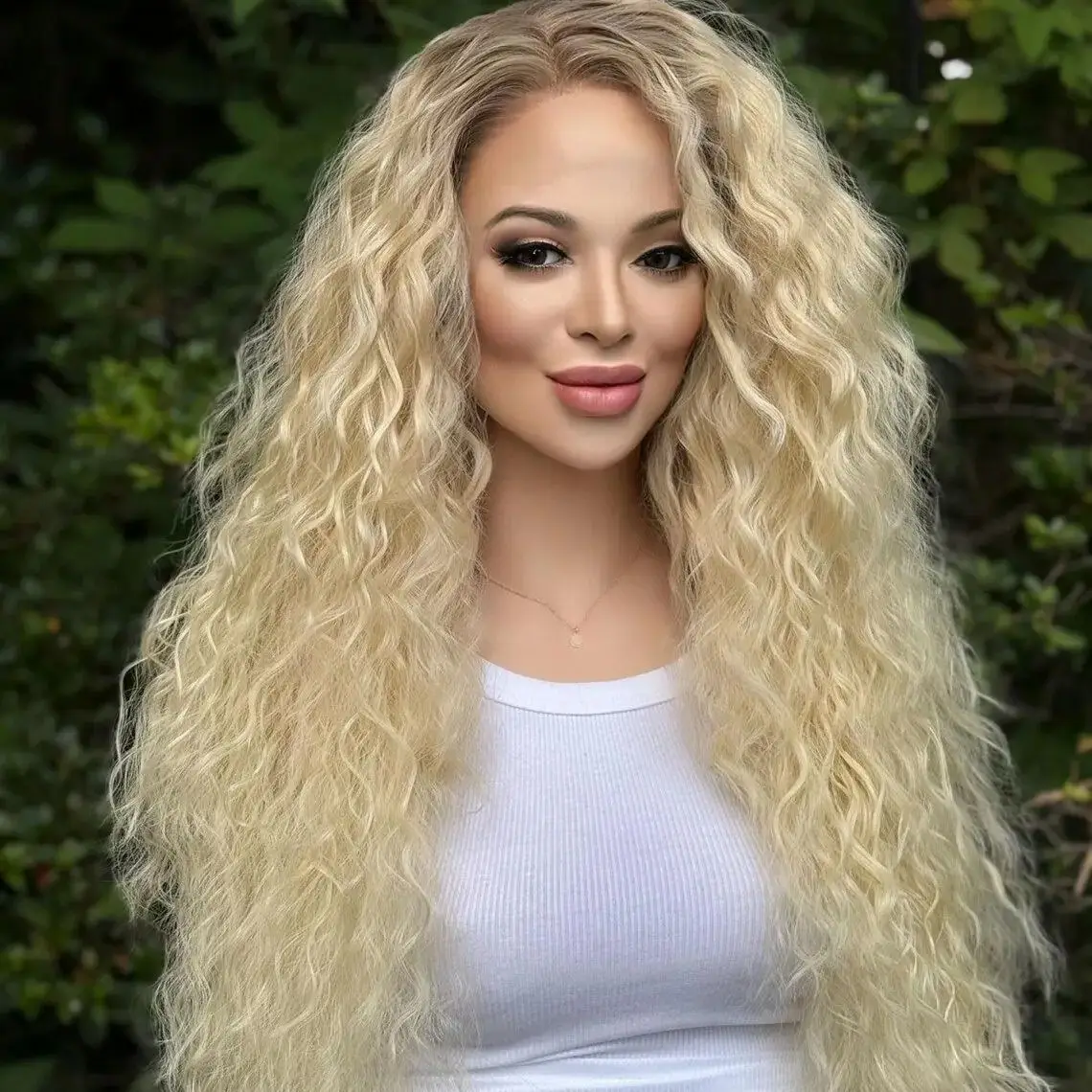 أشقر فاتح غريب موجة عميقة الاصطناعية الدانتيل الباروكات أومبير طويل طول المرأة شعر مستعار على التخليص بيع ألياف مقاومة للحرارة لينة #1