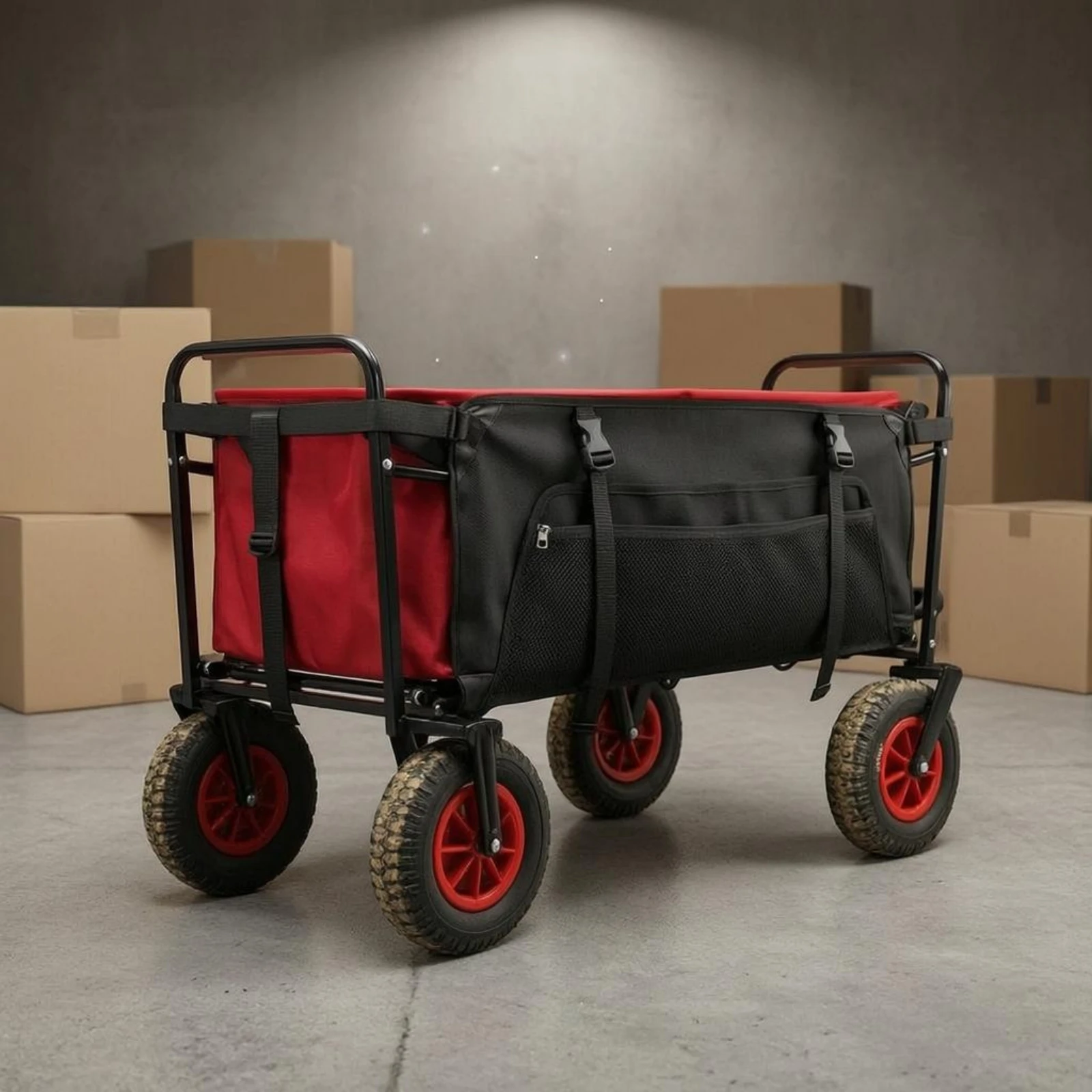 Wagon Side Storage Bag Adjustable Straps Trailer Hanging Bag Buckle Fasteners for Camping Trips