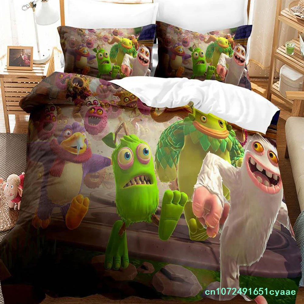 Game My Singing Monsters Bedding Set Single Twin Full Queen King Size Bed Set Adult Kid Bedroom Duvet Cover Sets Home Textiles 3