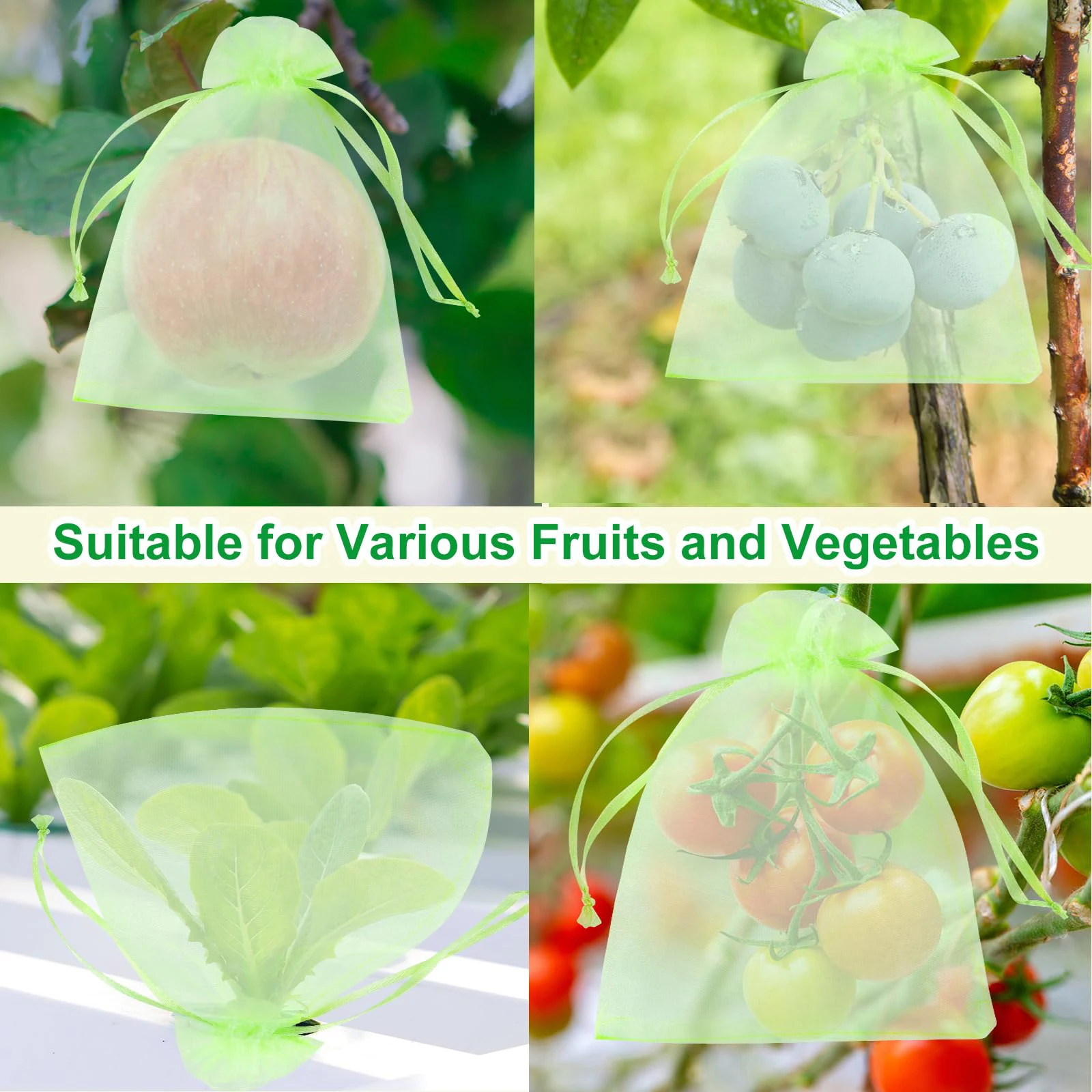 100 قطعة أكياس حماية الفاكهة أكياس نمو النبات مكافحة الطيور المعاوضة شبكة حقيبة الخضار الفراولة أكياس أدوات الحدائق