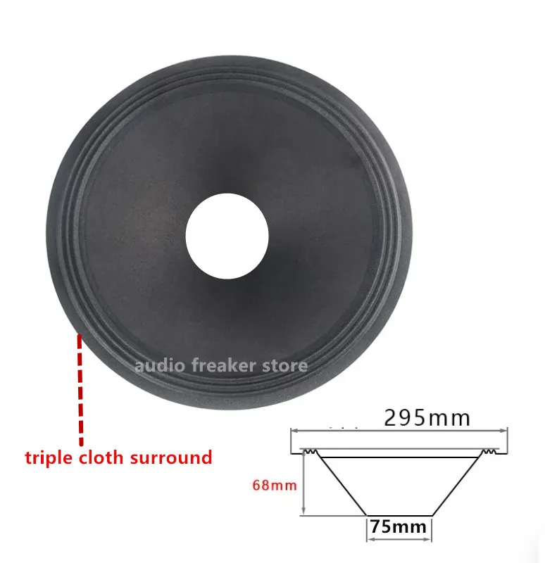 1PC Speaker Woofer Paper Cone 295mm Triple Cloth /Foam Surround Repair Kit 2.5/3 Inch Voice Coil For Home Theater Studio DIY