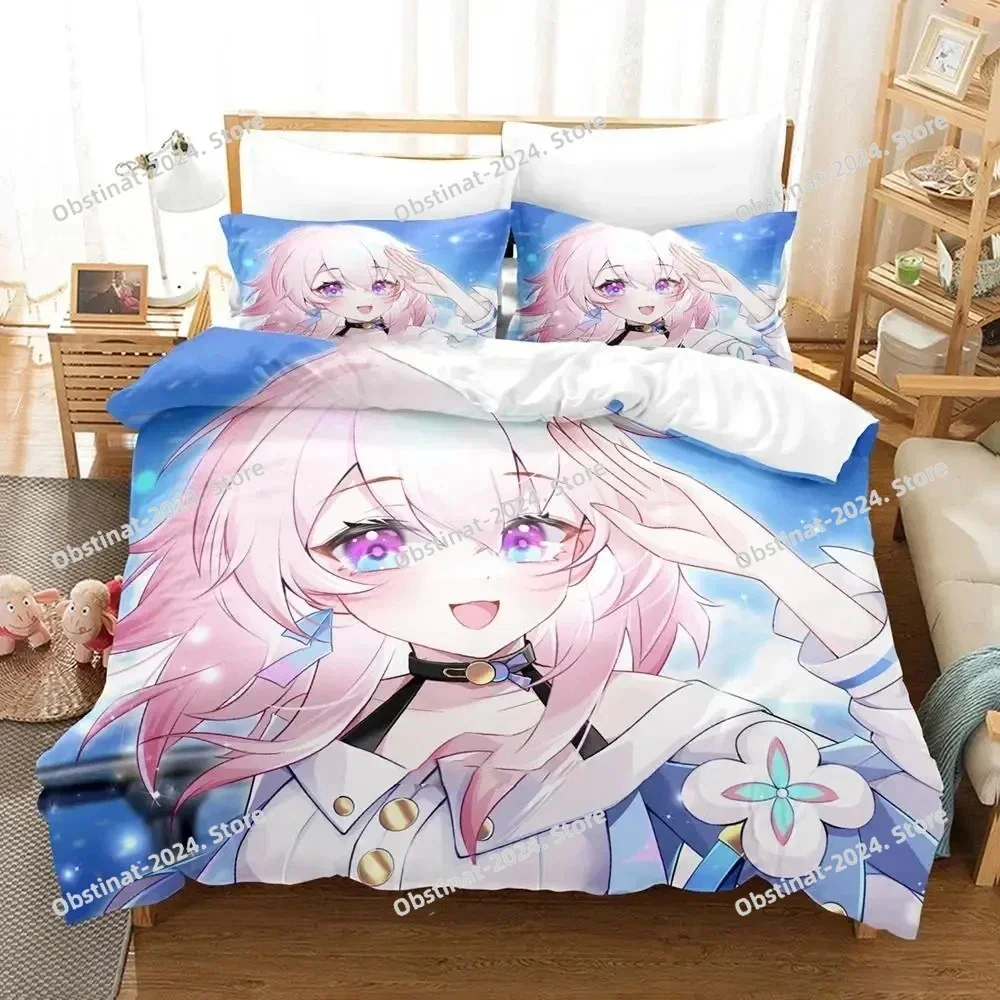 Anime Game Honkai Star Rail Printed Bed Set Duvet Cover Pillowcase Bedding Set Bed Linen Sheet Quilt Cover Full Queen King Size