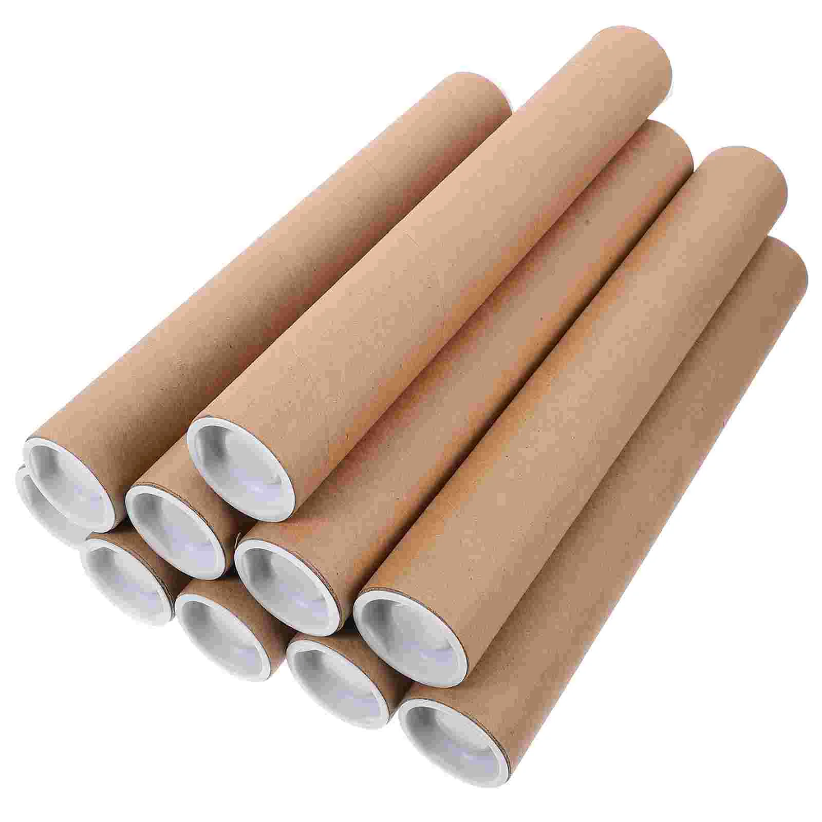 

10 Pcs Blueprint Kraft Paper Mailing Tube Poster Scalable Storage Office Holders