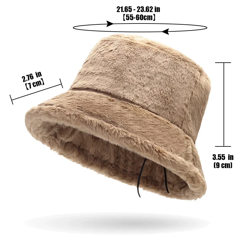 New Fall and Winter Thickened Warm Womens Plush Bucket Hat Leopard Hat