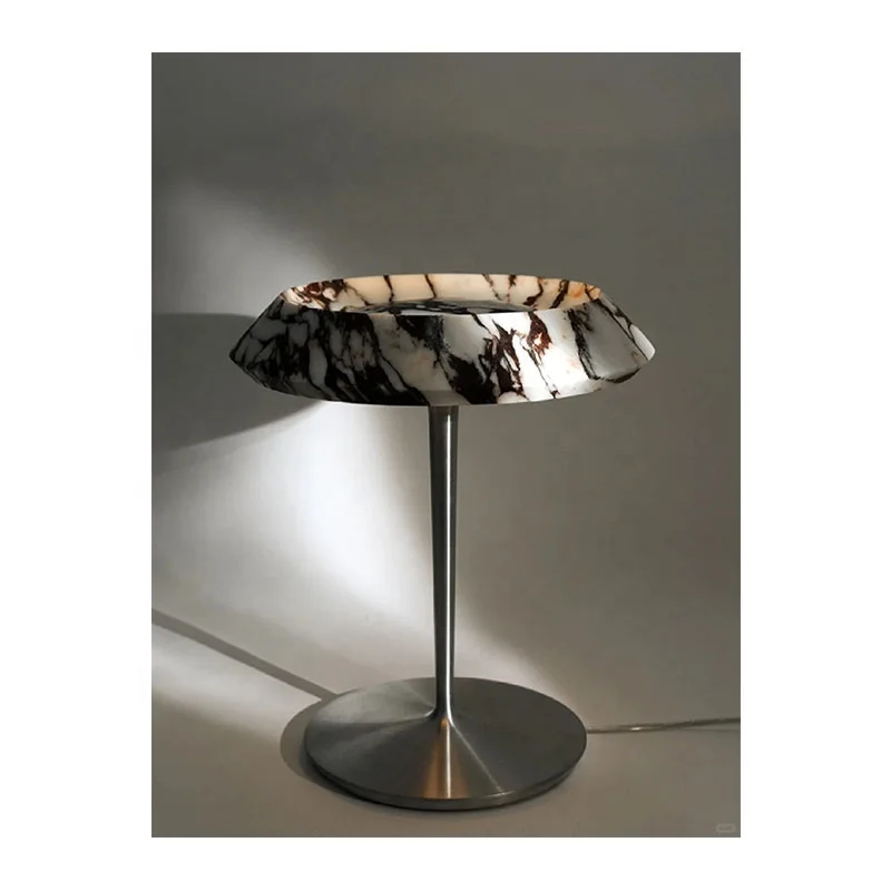 Natural stone, purple, modern designer, bedside lamp, Calacatta, viola, marble, table lamp