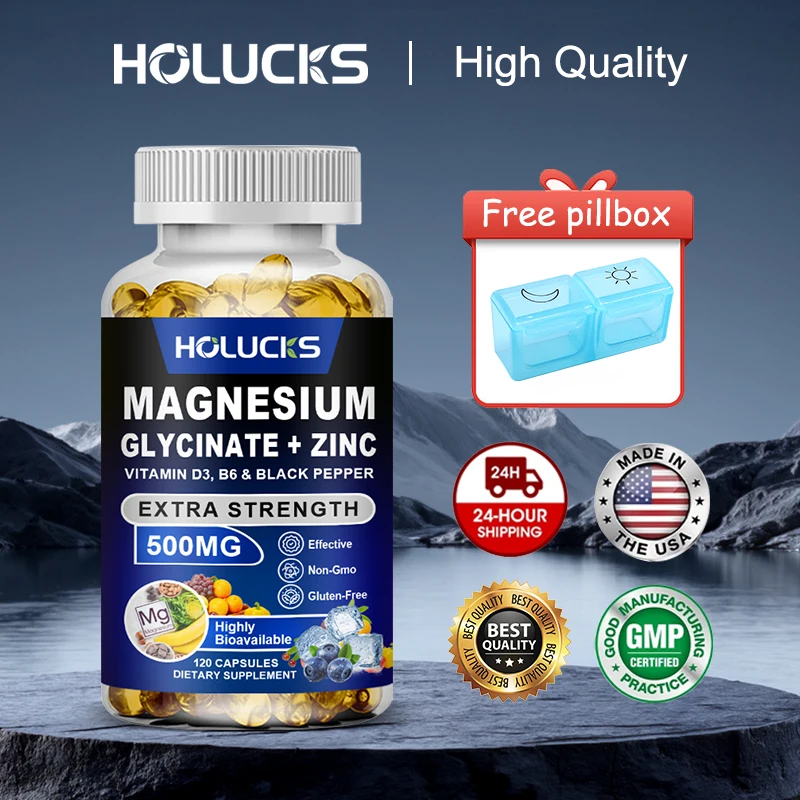 

Pure Magnesium Glycinate & Zinc Capsules, Support Better Sleep, Calm Nerves & Vitality, Hormone Balance, Boosts Immunity, Vegan