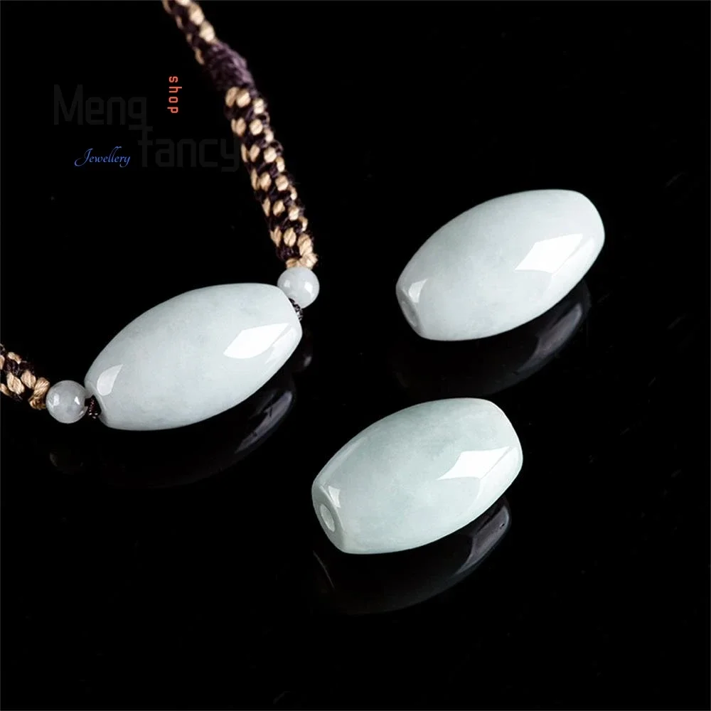 Natural Myanmar A-goods Jadeite Lu Lu Tong Glutinous Seed Jade Pendant Simple Fashion Fine Jewelry Sexy Young Girls Holiday Gift