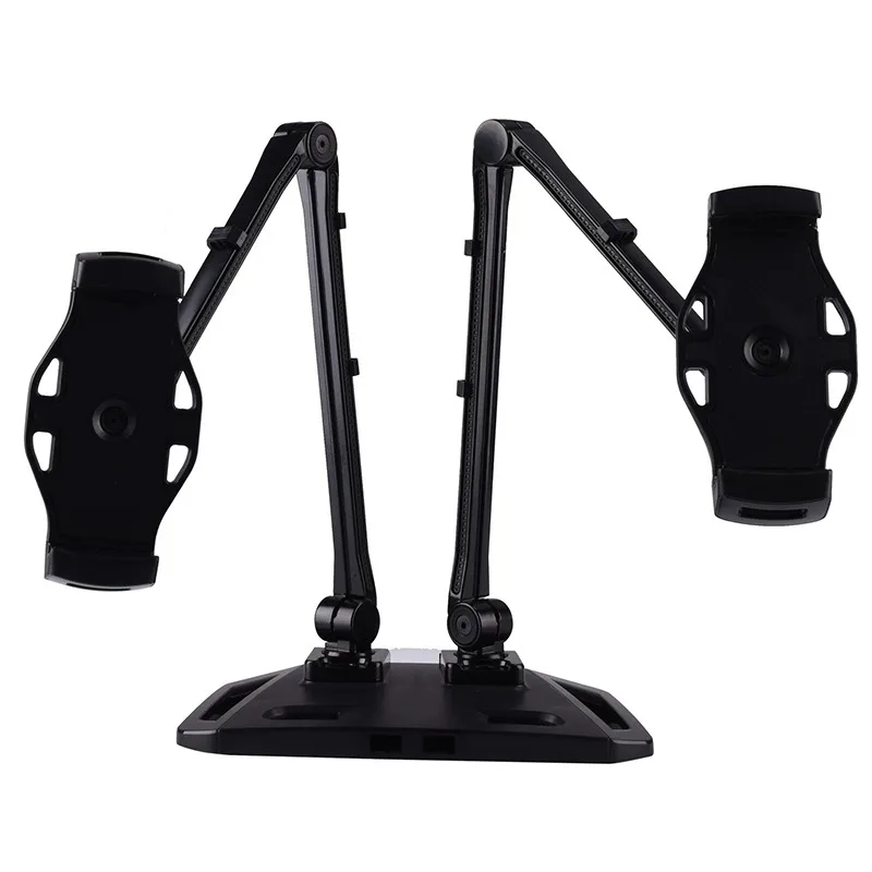 Mobile phone and tablet stand, dual head arm, live streaming desktop, multifunctional stand, iPad, multi screen stand combinatio