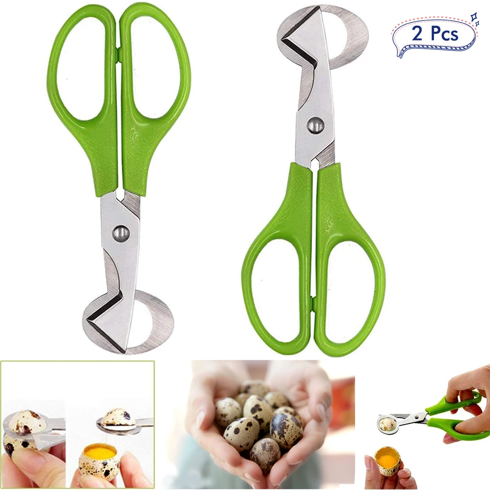 

2PCS Stainless Steel Quail Egg Scissors Egg Shell Cutting Scissors Egg Divider Egg Opener Kitchen Gadget Kitchen Egg Tools