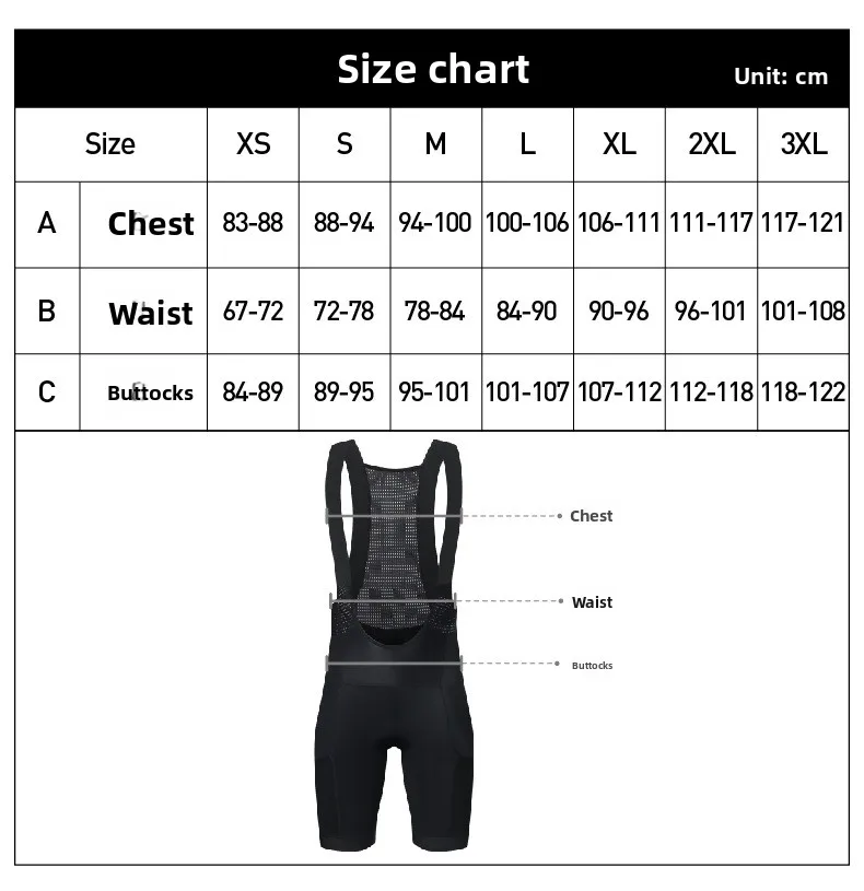 Hiserwa Herren-Radtrikot-Shorts mit 3D-Polsterung, atmungsaktive Fahrrad-Trägerhose mit Seitentasche, MTB-Radtrikot-Shorts – Detail 2
