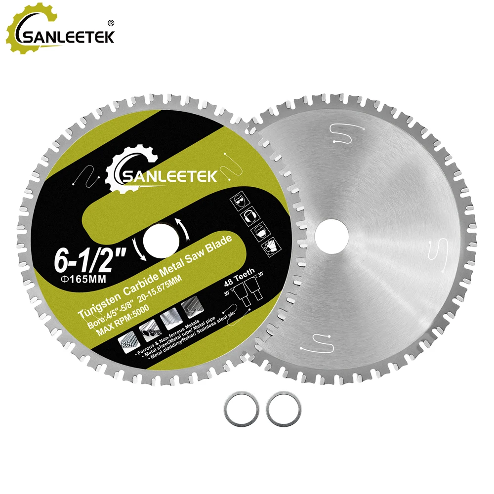 sanleetek-1pc-165-ミリメートル合金鋸刃切断鋼鉄ステンレス鋼鉄金属パイプ切断丸鋸刃