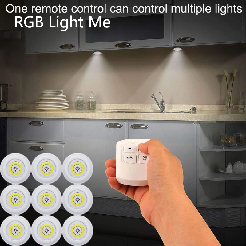 Luces LED inteligentes inalámbricas para armario, luz nocturna regulable con Control remoto, lámpara de pared para cocina, dormitorio y armario