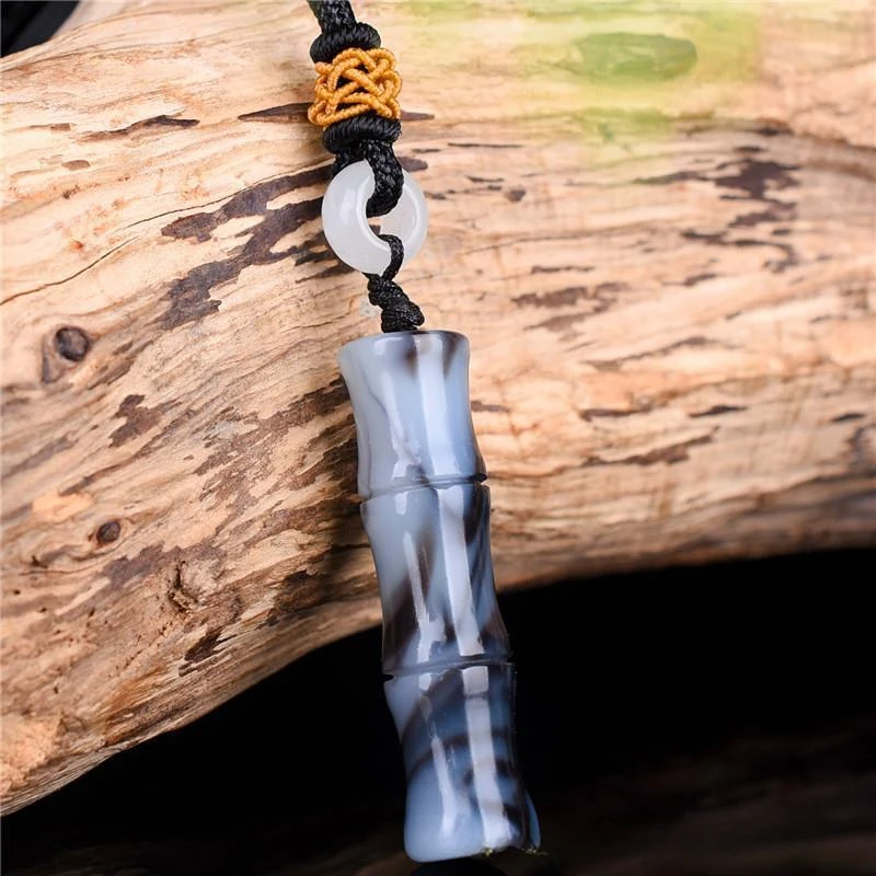 Blue and White Jade Bamboo Festival Pendant Men's and Women's Festival High Rise Bamboo Newspaper Safe and Versatile Pendant