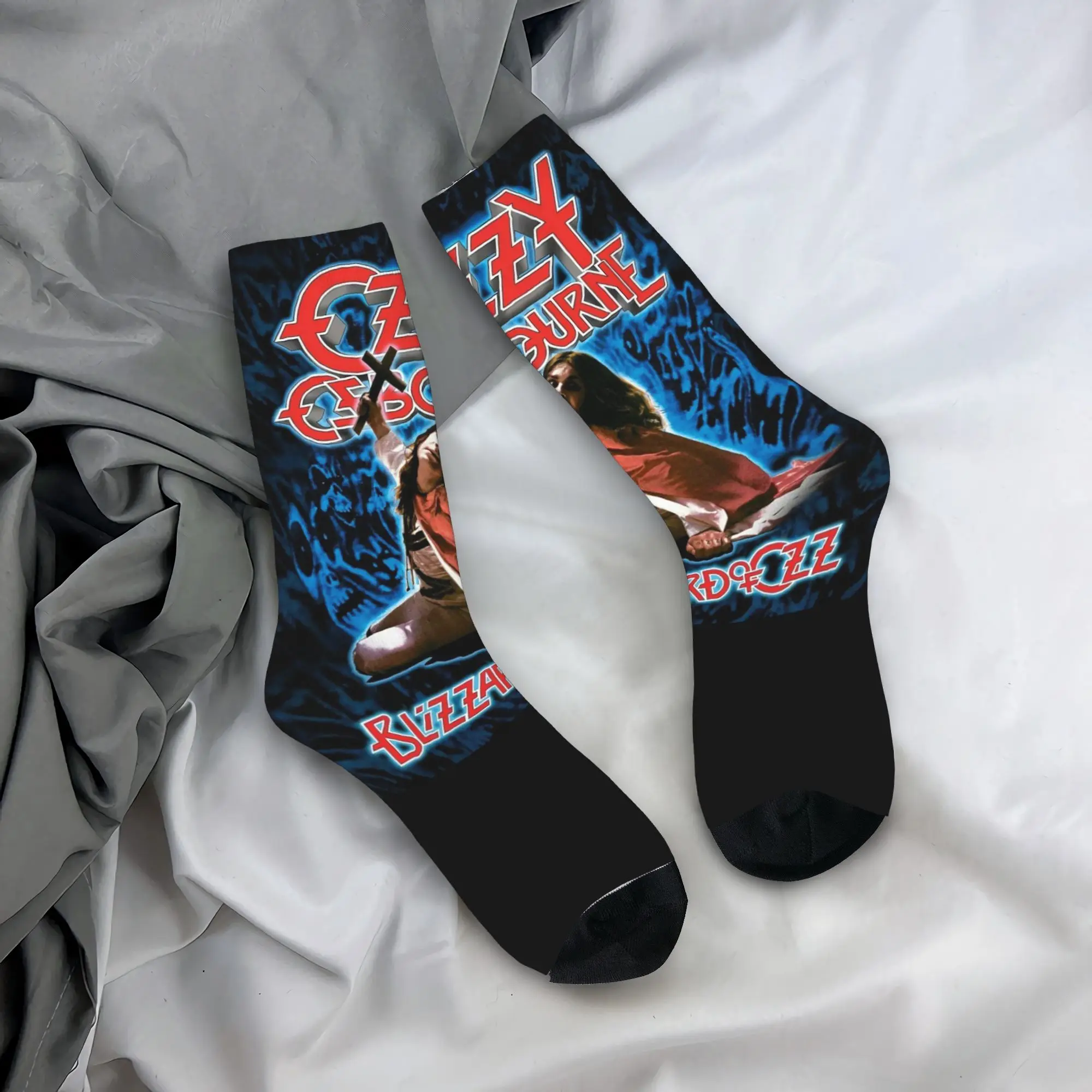 

Custom Ozzy Osbourne Prince Of Darkness Dress Socks Men's Women's Warm Funny Novelty Heavy Metal Band Rock Crew Socks