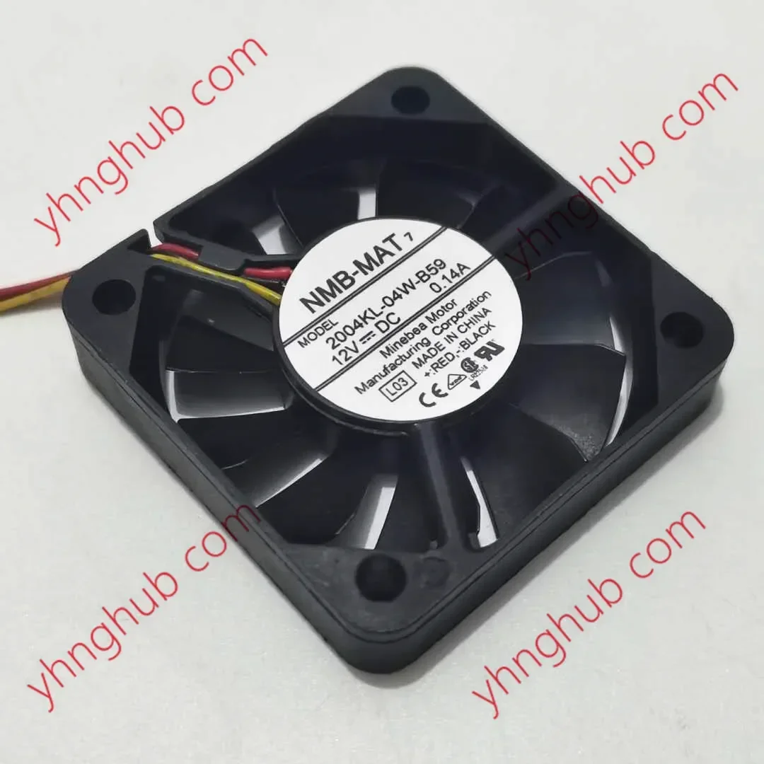 

NMB-MAT 2004KL-04W-B59 L03 DC 12V 0.14A 50x50x10mm 3-wire Server Cooling Fan