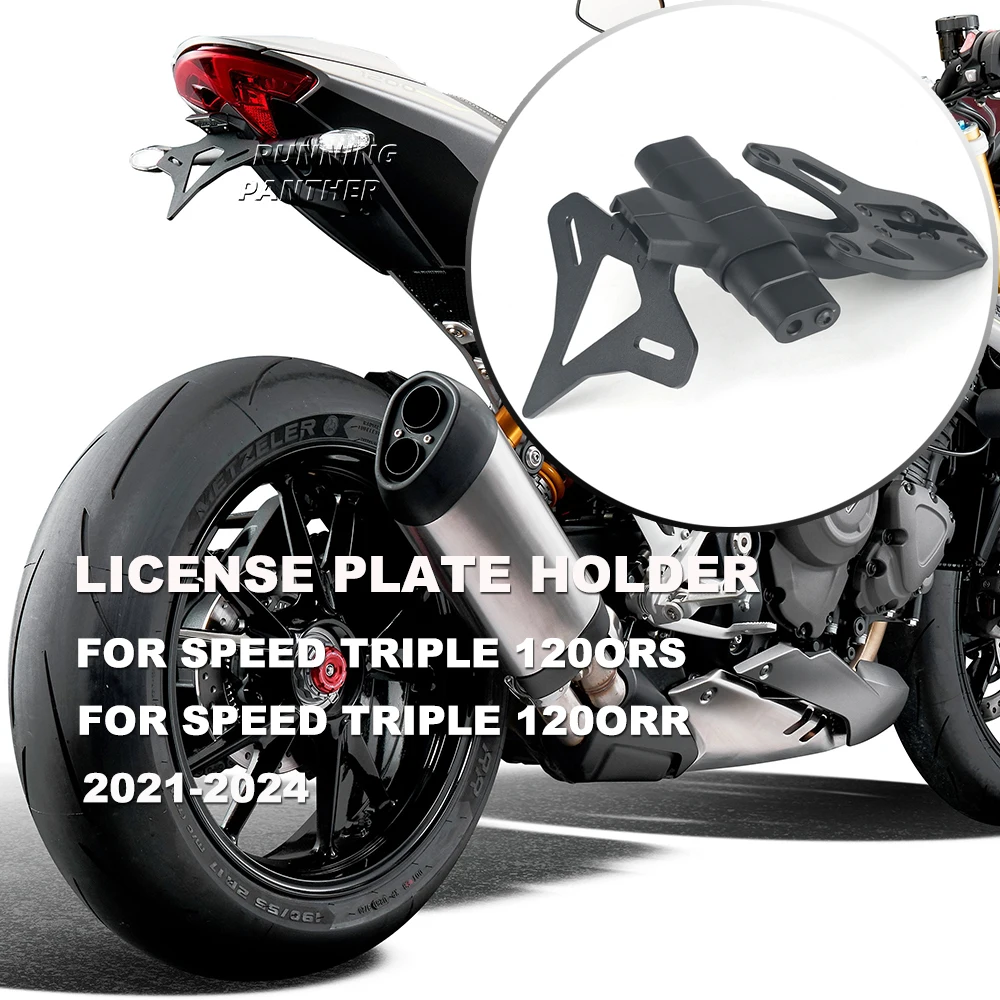 

Motorcycle Rear Short Tail Stock Tidy License Plate Holder Tailstock Bracket For Speed Triple 1200RS 1200RR 1200 RS RR 2021-2024