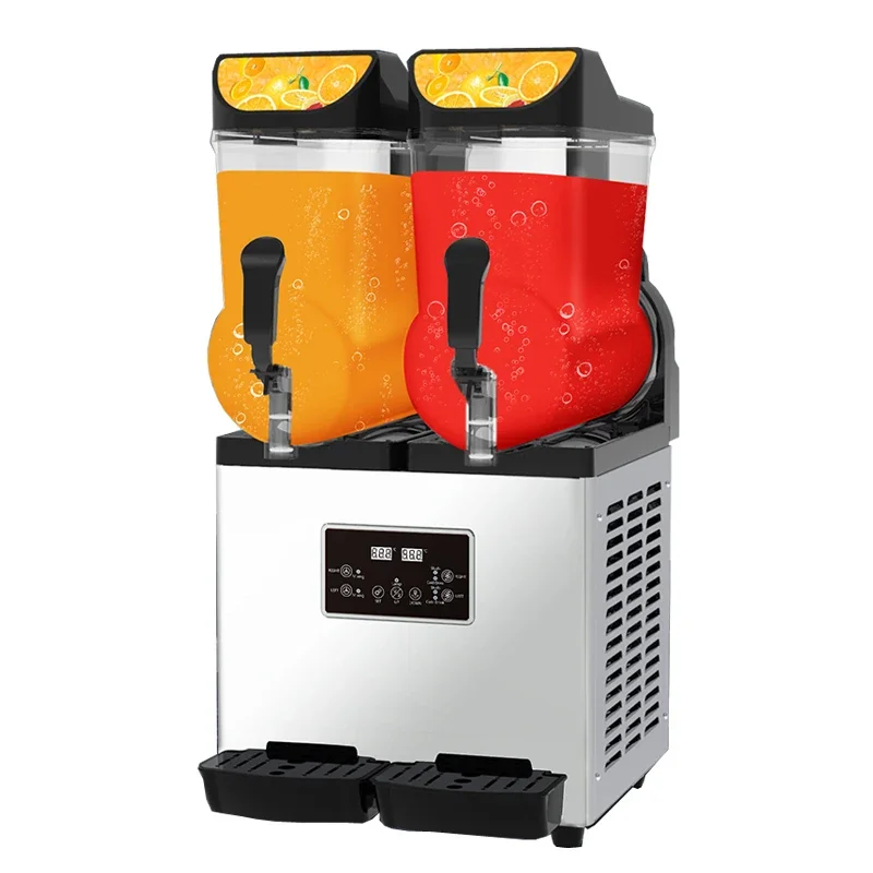 Slushy Machine 30L Double Tank Frozen Drink Machine 1000W Stainless Steel  Wine Slush Smoothies Maker