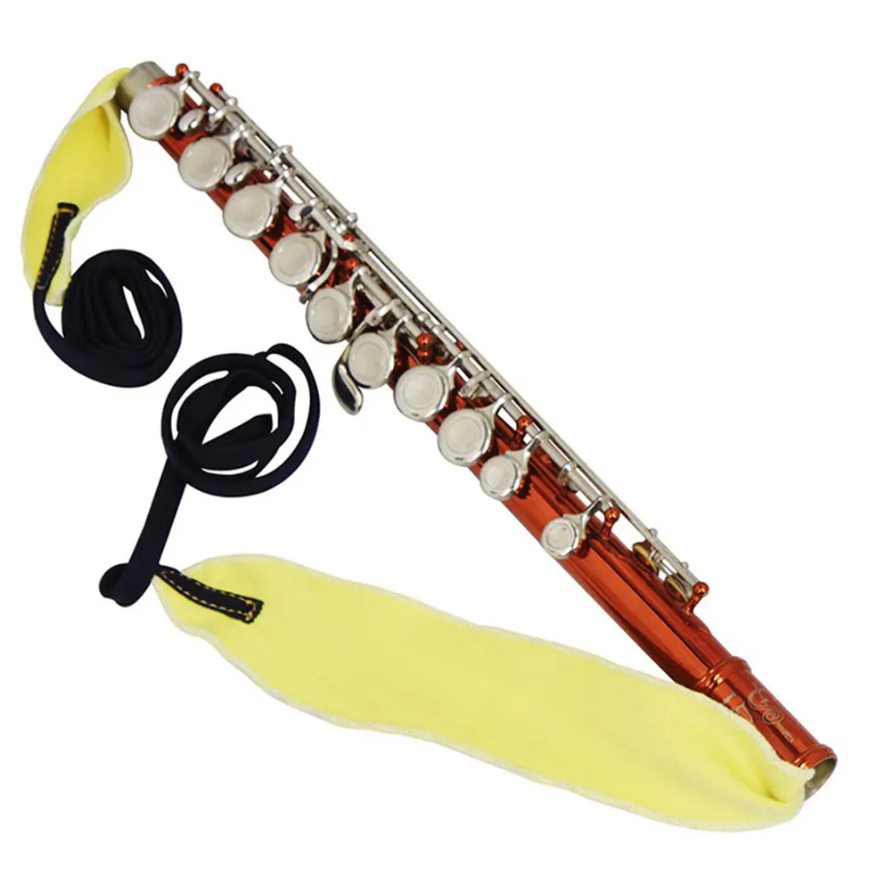 

2 Pcs Small Cleaning Cloth for Flute Care Kit Saxophone Trumpet Yellow Maintenance Dad